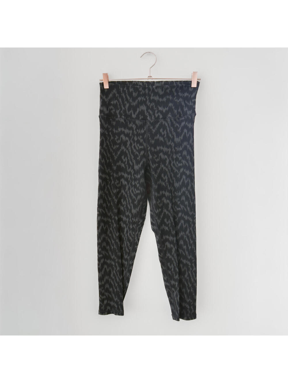 Aerie Black and Grey Abstract Print High-Waist Leggings XL Short
